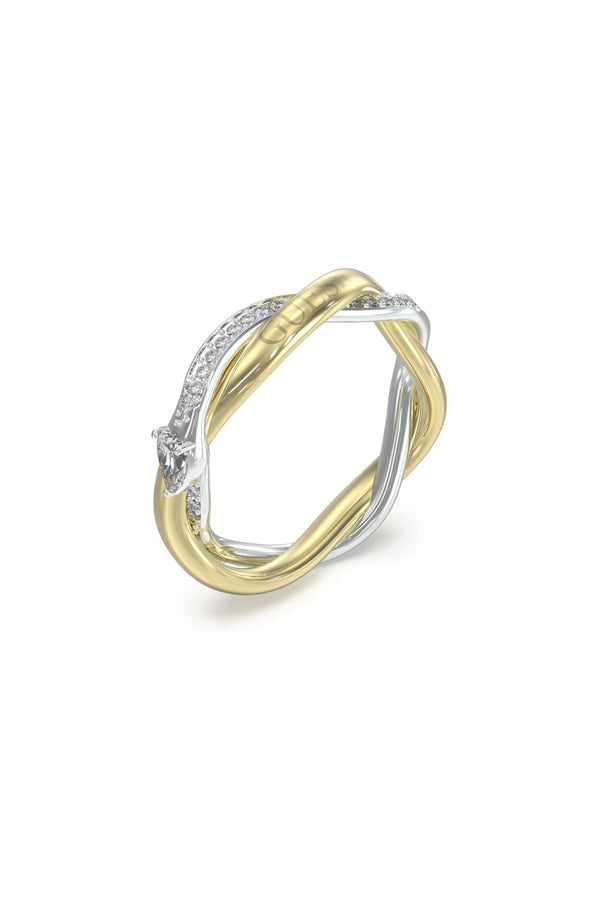 Guess Ladies Twist Ring UBR05068YGRH54