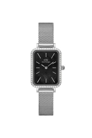 Daniel Wellington Ladies Quadro Lumine Bezel Sterling Black 20mm Dress Watch DW00100667