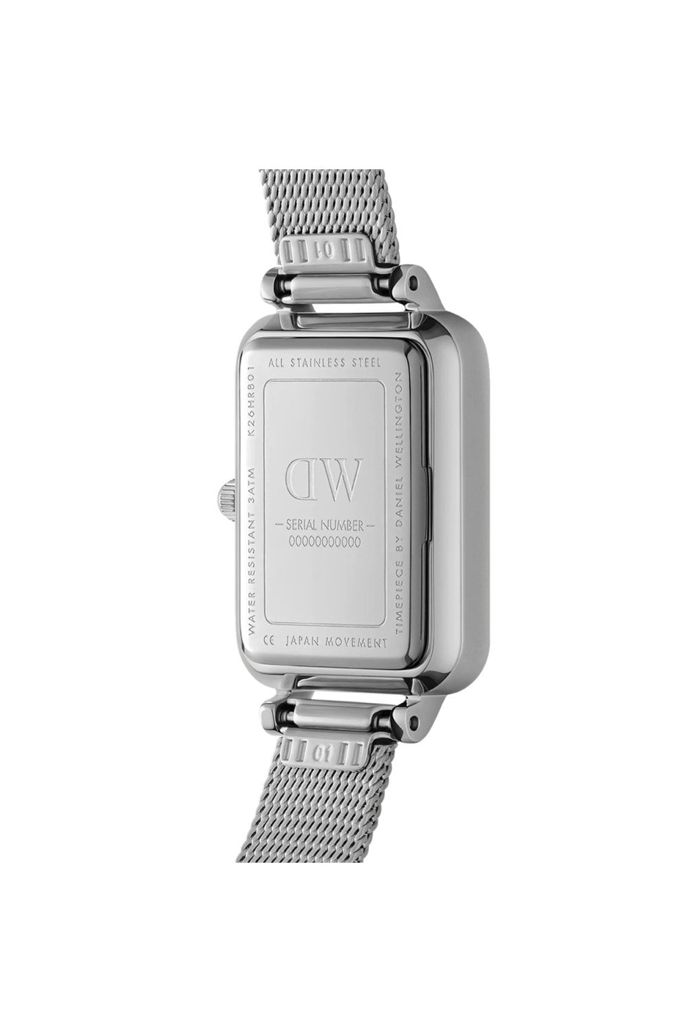 Daniel Wellington Ladies Quadro Lumine Bezel Sterling Black 20mm Dress Watch DW00100667