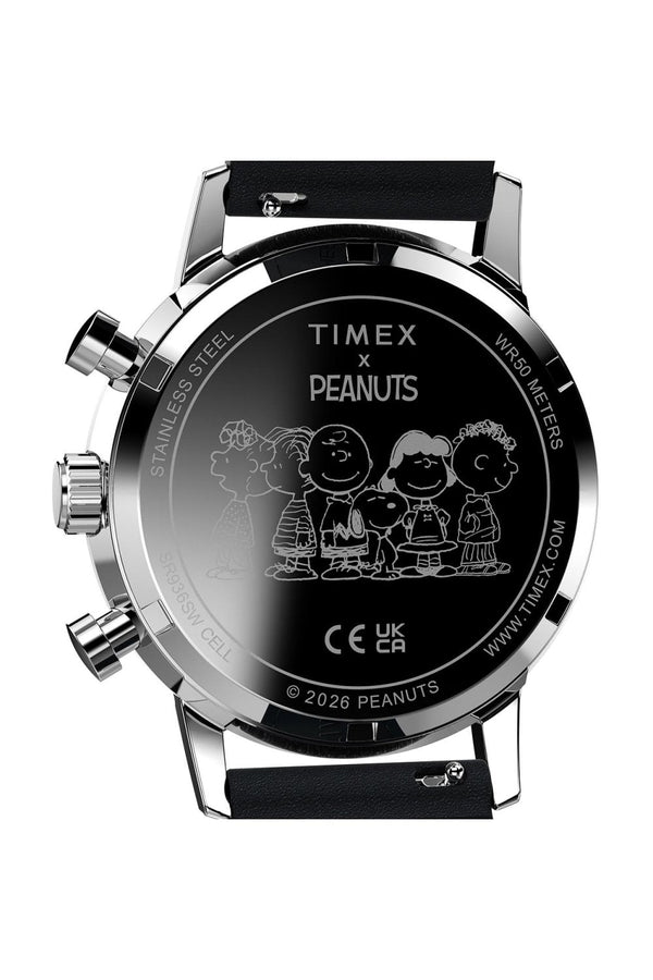 Timex Peanuts x Marlin Chronograph Joe Cool 40mm Leather Strap Watch TW2Y48500