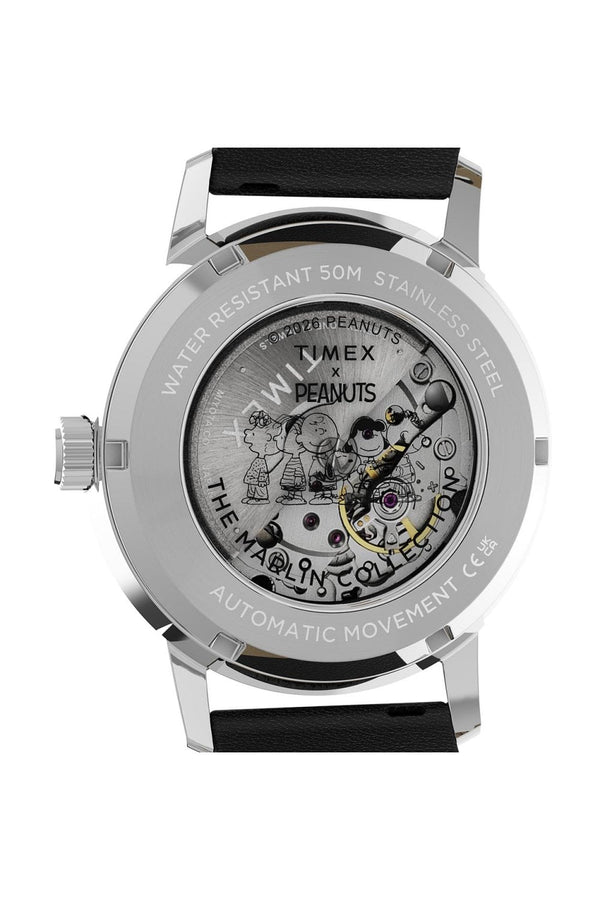 Timex Peanuts x Marlin Automatic Americana 40mm Leather Strap Watch TW2Y50300