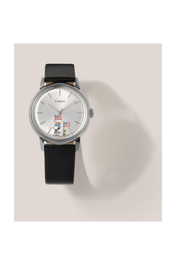 Timex Peanuts x Marlin Automatic Americana 40mm Leather Strap Watch TW2Y50300