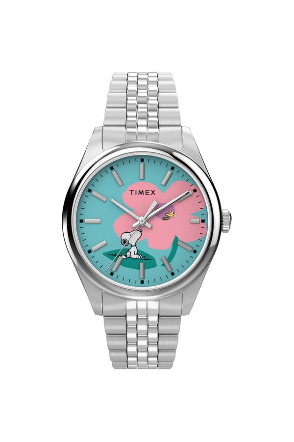Timex Peanuts x Legacy Snoopy Flower Dial 36mm Stainless Steel Bracelet Watch TW2Y52600