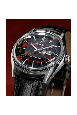 Timex Q Red Vega 1978 Reissue 38mm Leather Strap Watch TW2Y55700