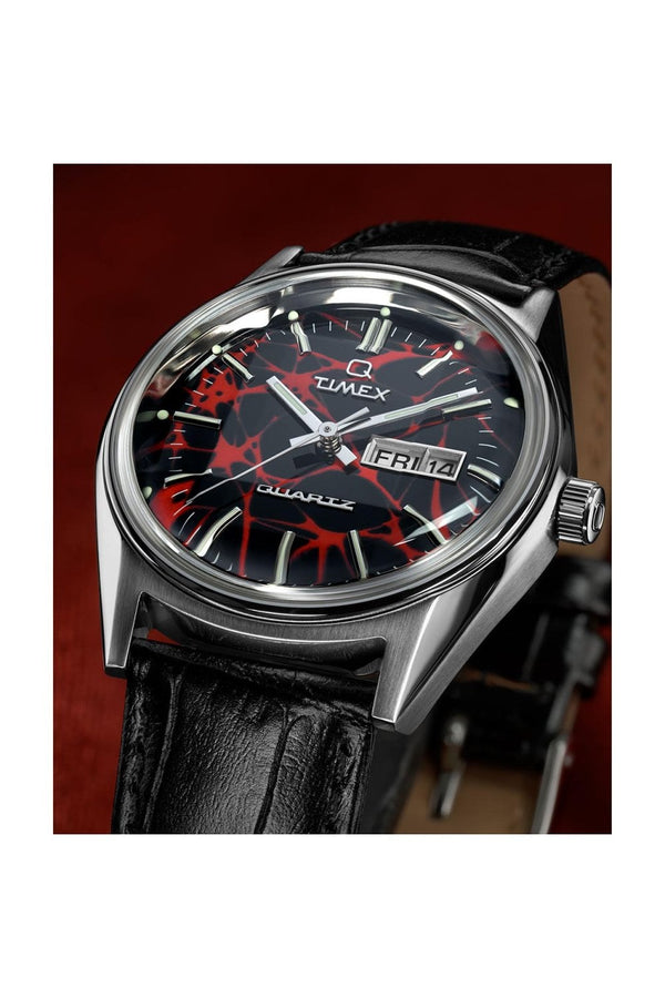 Timex Q Red Vega 1978 Reissue 38mm Leather Strap Watch TW2Y55700