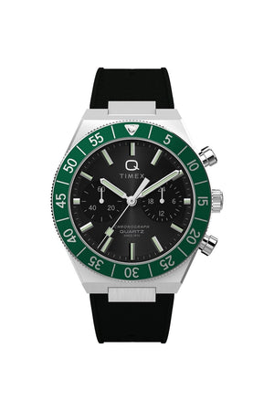 Timex Q Continental Chronograph 40mm Synthetic Rubber Strap Watch TW2Y56100