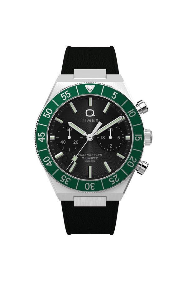Timex Q Continental Chronograph 40mm Synthetic Rubber Strap Watch TW2Y56100