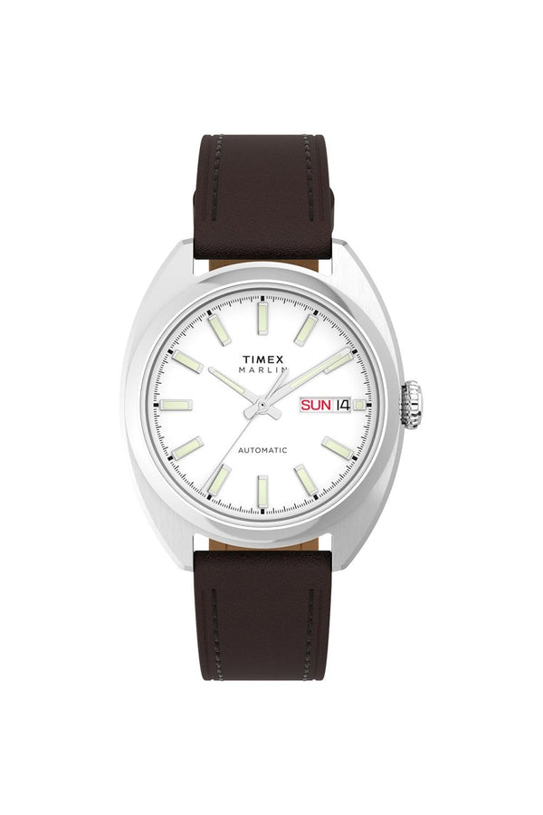 Timex Marlin Draper Automatic 37mm Leather Strap Watch TW2Y65200