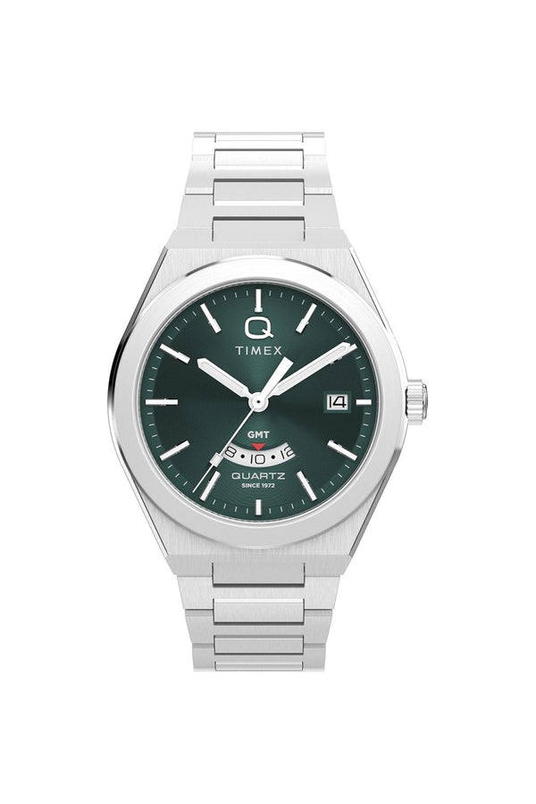 Timex Q Continental GMT 39mm Stainless Steel Bracelet Watch TW2Y24800