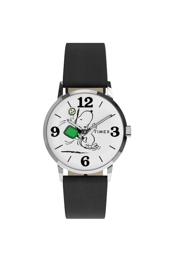 Timex Peanuts x Marlin Pickleball 38mm Leather Strap Watch TW2Y50400