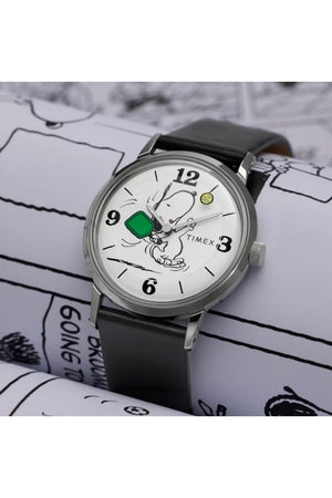 Timex Peanuts x Marlin Pickleball 38mm Leather Strap Watch TW2Y50400