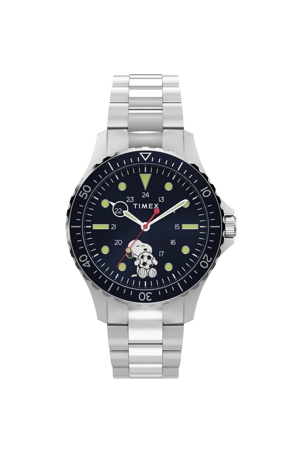 Timex Peanuts x Snoopy Soccer 41mm Stainless Steel Bracelet Watch TW2Y53900