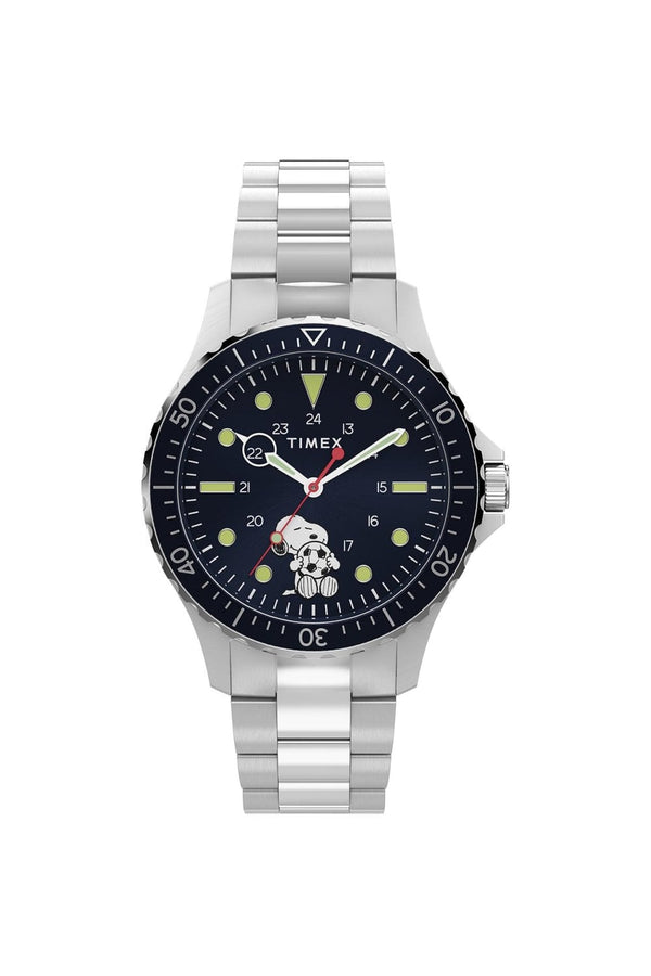 Timex Peanuts x Snoopy Soccer 41mm Stainless Steel Bracelet Watch TW2Y53900
