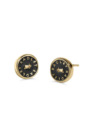 Radley Ladies 18ct Gold Plated Pink Enamel Jumping Dog Earrings RYJ1574S