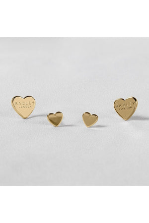 Radley Ladies Twin Pack 18ct Gold Heart Earrings RYJ1234S