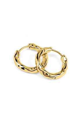 Radley Ladies 18ct Gold Plated Hammered Hoop Earrings RYJ1640S