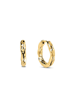 Radley Ladies 18ct Gold Plated Hammered Hoop Earrings RYJ1640S