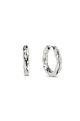Radley Ladies Silver Plated Hammered Hoop Earrings RYJ1641S