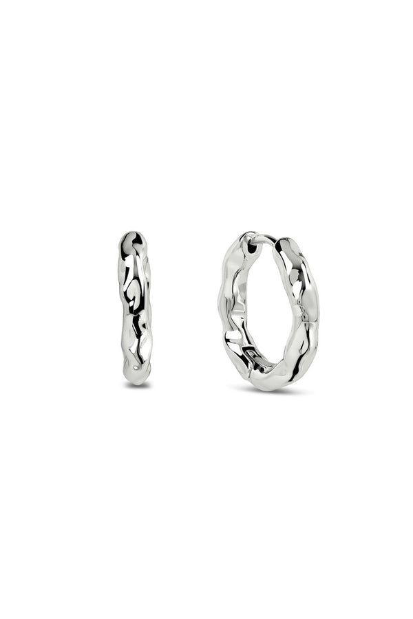 Radley Ladies Silver Plated Hammered Hoop Earrings RYJ1641S