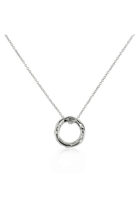 Radley Ladies Silver Plated Hammered Hoop Necklace RYJ2579S