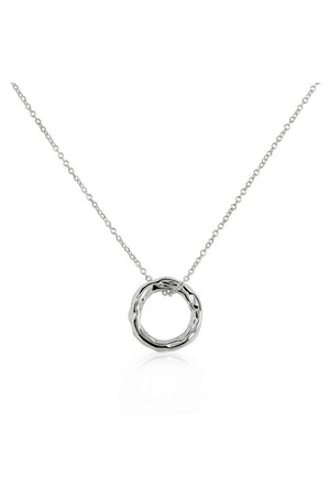 Radley Ladies Silver Plated Hammered Hoop Necklace RYJ2579S