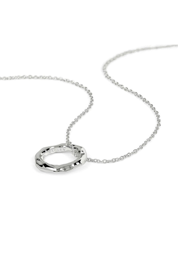 Radley Ladies Silver Plated Hammered Hoop Necklace RYJ2579S