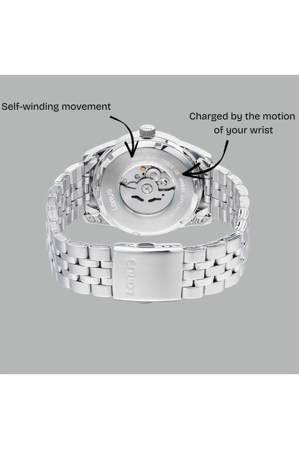 Lorus Sports Automatic 42mm Stainless Steel Watch RL493BX9
