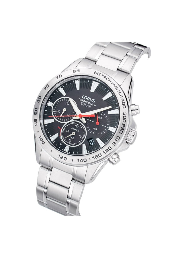 Lorus Gents Solar Sports Chronograph 44mm Stainless Steel Watch RZ501AX9
