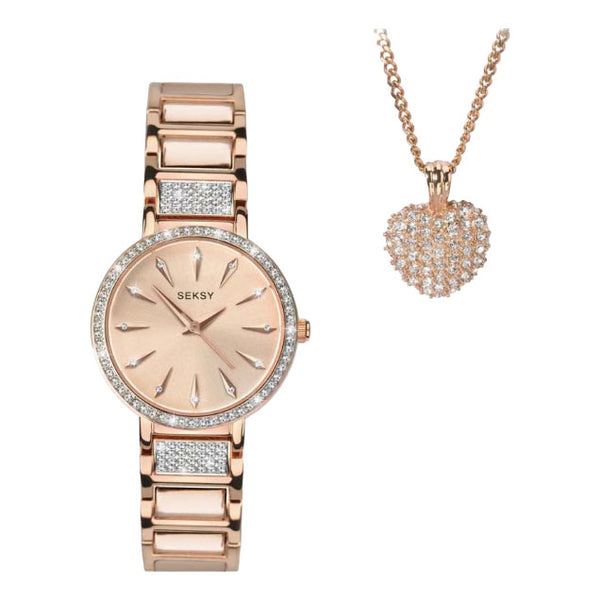 Seksy Ladies PVD Plated Stainless Steel Watch Gift Set Primary View