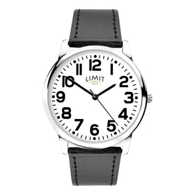 Limit Gents Watch | Silver Case & PU Strap with White Dial | 5608