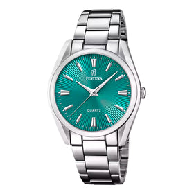 Festina Ladies Alegria Teal Sunburst 37mm Stainless Steel Dress Watch F20622-Q