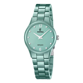 Festina Ladies Sage Green 30mm Ceramic Dress Watch F20751-3