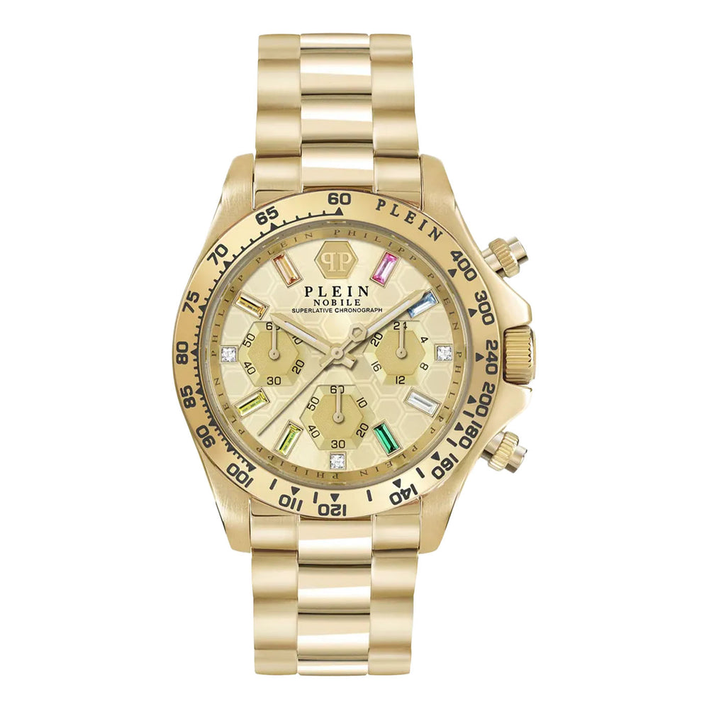 Philipp Plein Ladies Gold PVD Plated Stainless Steel Quartz Watch Primary View