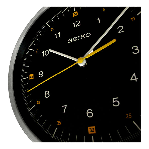 Seiko  Black Wall Clock Additional View