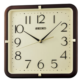 Seiko Retro Silent Square Cream 28cm Wall Clock QXA833D