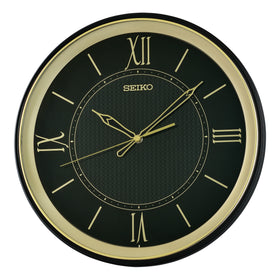 Seiko Retro Black & Gold Wall Clock QXA834K