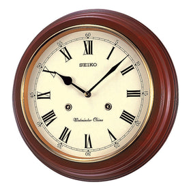 Seiko Wooden Station Wall Clock QXH202B