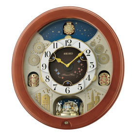 Seiko Melody in Motion Musical Wall Clock - Wooden Frame - QXM376B