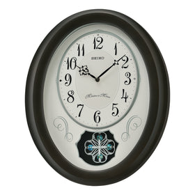 Seiko Melody Clock, 31cm, Champagne Gold, Analogue, 18 Melodies, Swarovski Crystals, Battery Powered