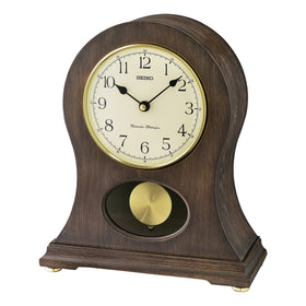 Seiko Traditional Dark Brown Dual Chime Mantel Clock QXQ037B