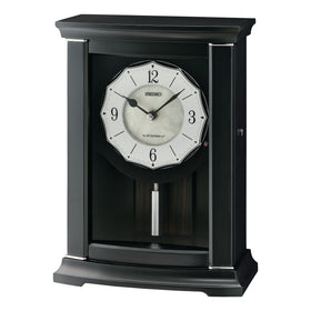 Seiko Dark Wooden Musical Mantel Clock with Pendulum QXW250K