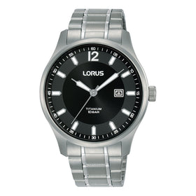 Lorus Gents Titanium Black Dial Watch RH995QX9