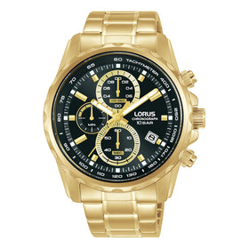 Lorus Sports Chronograph 43mm Gold-Tone Stainless Steel Watch RM378JX9