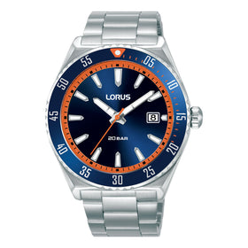 Lorus Gents Blue & Orange Contrast 42 mm Sports Watch RS953DX9
