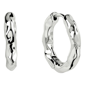 Radley Ladies Silver Plated Hammered Hoop Earrings RYJ1641S