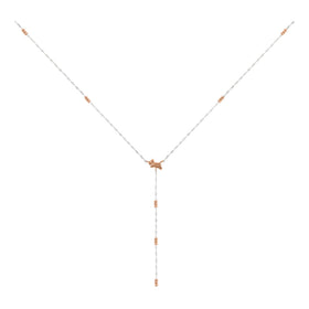 Radley Ladies 18ct Rose Gold Plated Beaded Lariot Jumping Dog Necklace RYJ2393S