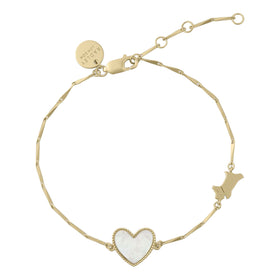 Radley Ladies 18ct Mother of Pearl Heart Gold Plated Bracelet RYJ3372
