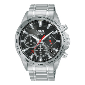 Lorus Gents Solar Sports Chronograph 44mm Stainless Steel Watch RZ501AX9