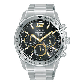 Lorus Gents Solar Sports Chronograph 44mm Stainless Steel Watch RZ509AX9