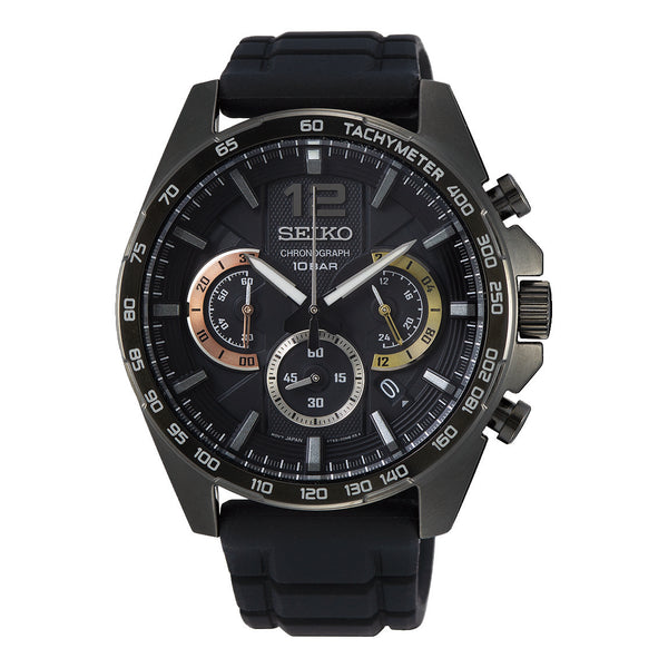 Seiko Gents Ion Coated Stainless Steel Quartz Watch Primary View